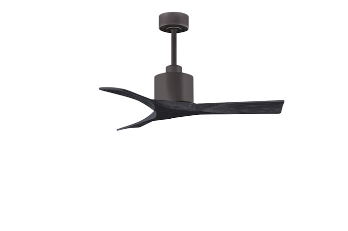 NK-TB-BK-42 42 in. Nan Ceiling Fan in Textured Bronze & Matte Black Blades -  Matthews Fan Company