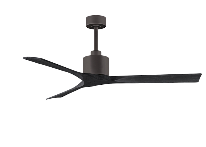 NK-TB-BK-60 60 in. Nan Ceiling Fan in Textured Bronze & Matte Black Blades -  Matthews Fan Company