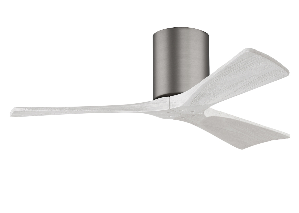 Picture of Atlas IR3H-BP-MWH-42 42 in. Irene-3H Flush Mounted Ceiling Fan in Brushed Pewter & Matte White Blades