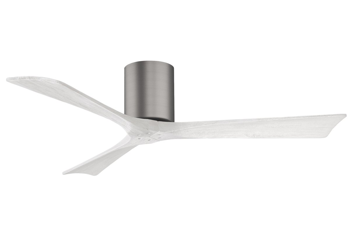 Picture of Atlas IR3H-BP-MWH-52 52 in. Irene-3H Flush Mounted Ceiling Fan in Brushed Pewter & Matte White Blades