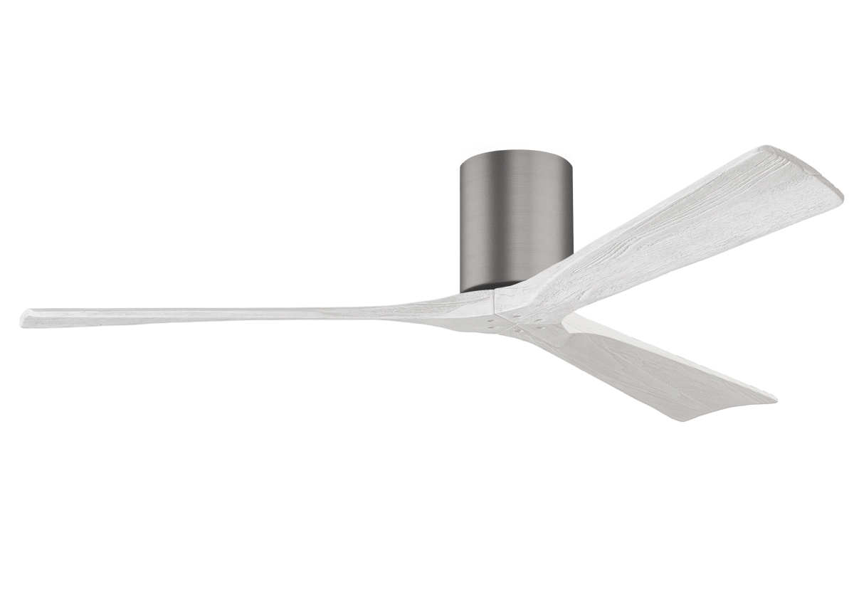 Picture of Atlas IR3H-BP-MWH-60 60 in. Irene-3H Flush Mounted Ceiling Fan in Brushed Pewter & Matte White Blades