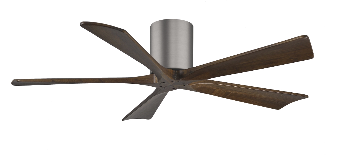 Atlas IR5H-BP-WA-52 52 in. Irene-5H Flush Mounted Ceiling Fan in Brushed Bronze & Walnut Blades -  Matthews Fan Company