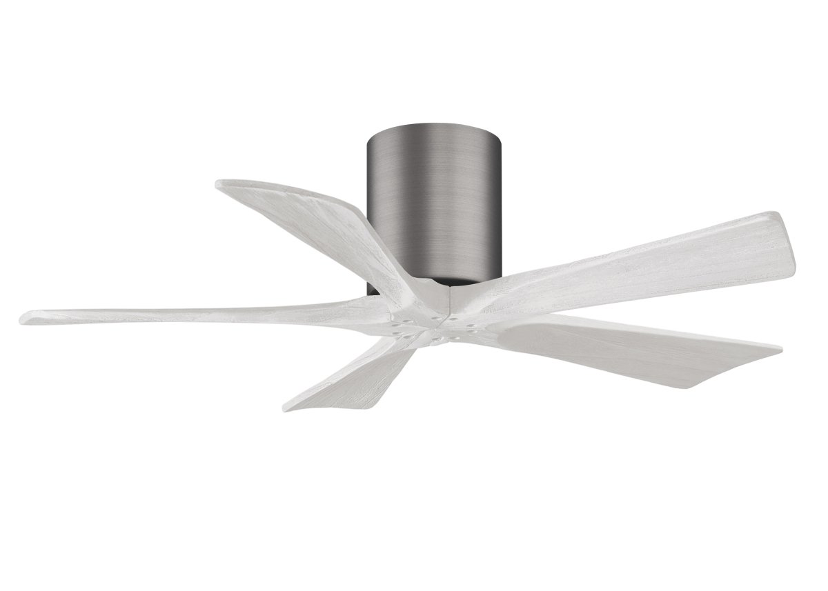 Picture of Atlas IR5H-BP-MWH-42 42 in. Irene-5H Flush Mounted Ceiling Fan in Brushed Bronze & Matte White Blades