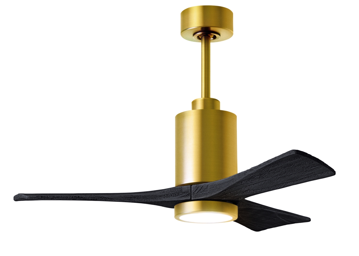 Picture of Atlas PA3-BRBR-BK-42 42 in. Patricia-3 Ceiling Fan with LED Light Kit&#44; Brushed Brass & Matte Black Blades
