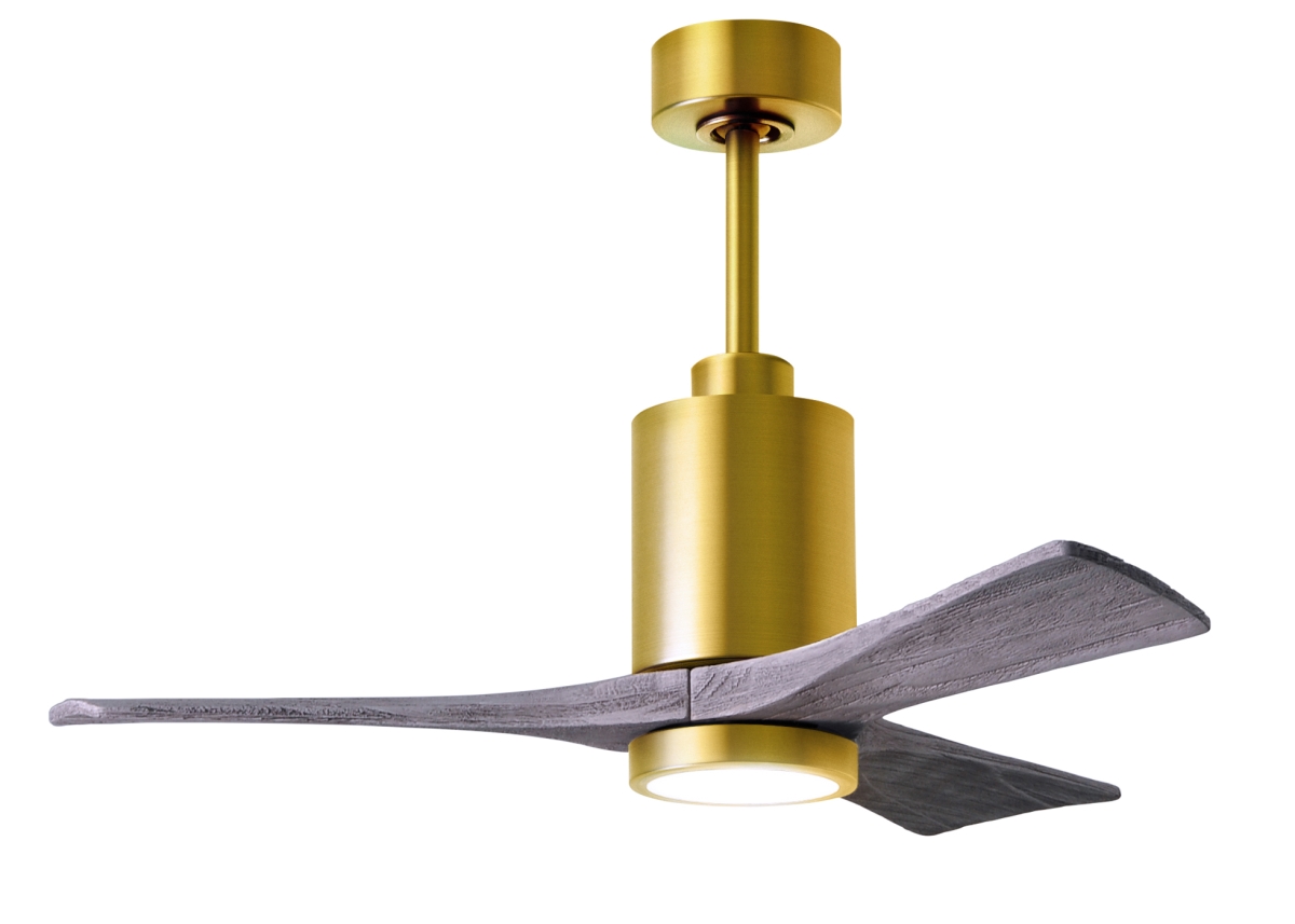 Picture of Atlas PA3-BRBR-BW-42 42 in. Patricia-3 Ceiling Fan with LED Light Kit&#44; Brushed Brass & Barnwood Blades