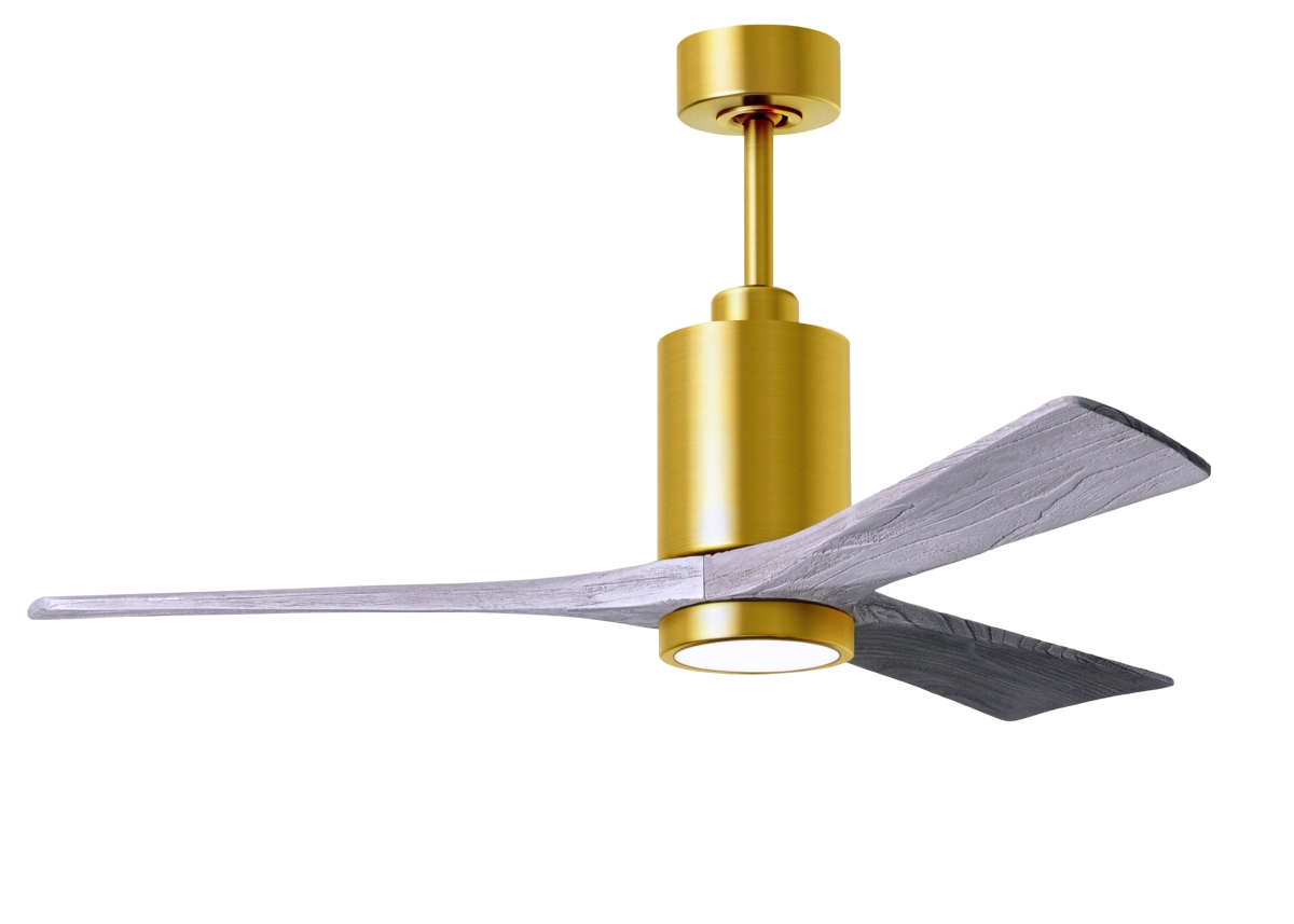Picture of Atlas PA3-BRBR-BW-52 52 in. Patricia-3 Ceiling Fan with LED Light Kit&#44; Brushed Brass & Barnwood Blades