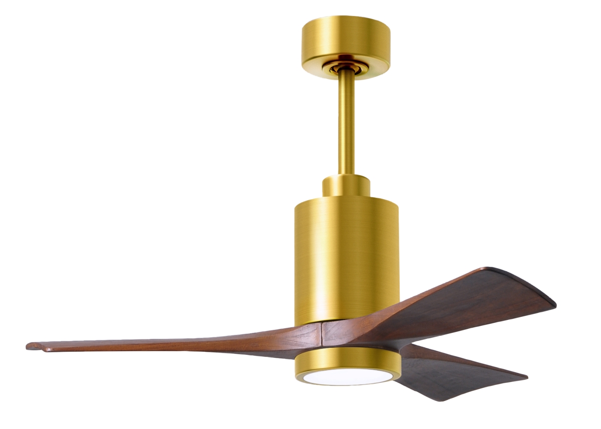 Picture of Atlas PA3-BRBR-WA-42 42 in. Patricia-3 Ceiling Fan with LED Light Kit&#44; Brushed Brass & Walnut Blades