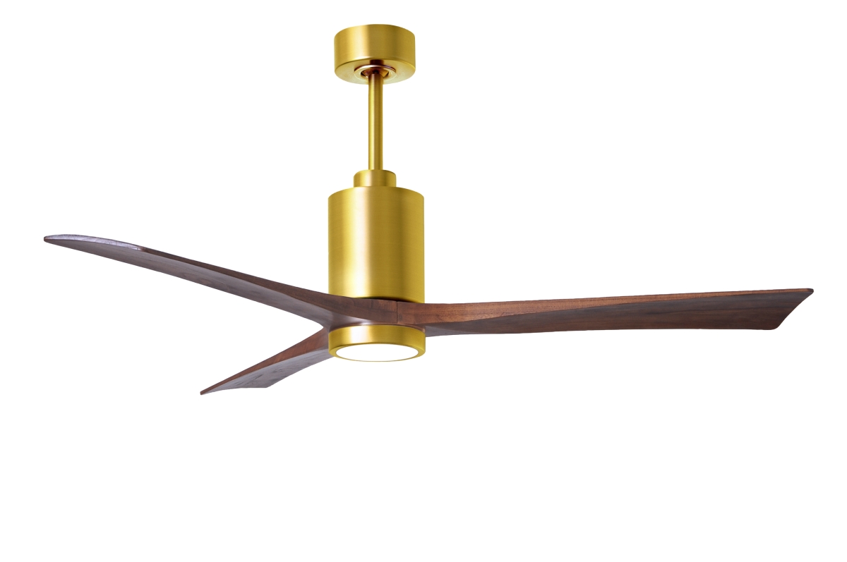 Picture of Atlas PA3-BRBR-WA-60 60 in. Patricia-3 Ceiling Fan with LED Light Kit&#44; Brushed Brass & Walnut Blades