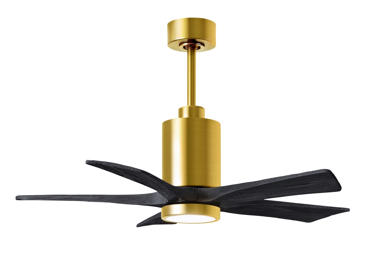 Picture of Atlas PA5-BRBR-BK-42 42 in. Patricia-5 Ceiling Fan with LED Light Kit&#44; Brushed Brass & Matte Black Blades