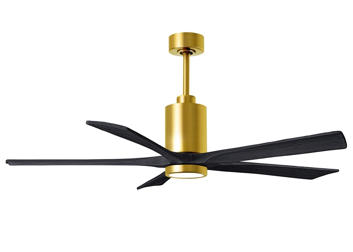 Picture of Atlas PA5-BRBR-BK-60 60 in. Patricia-5 Ceiling Fan with LED Light Kit&#44; Brushed Brass & Matte Black Blades