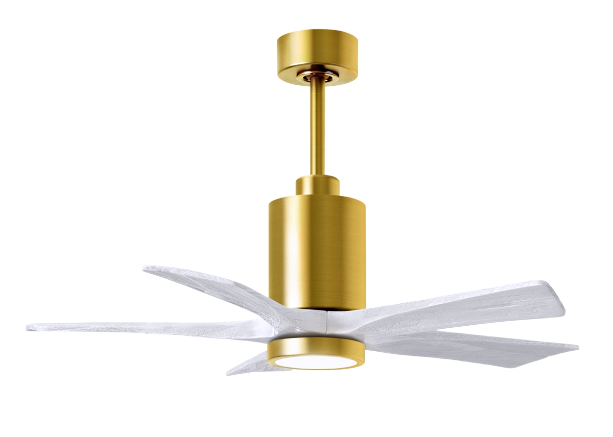 Picture of Atlas PA5-BRBR-MWH-42 42 in. Patricia-5 Ceiling Fan with LED Light Kit&#44; Brushed Brass & Matte White Blades