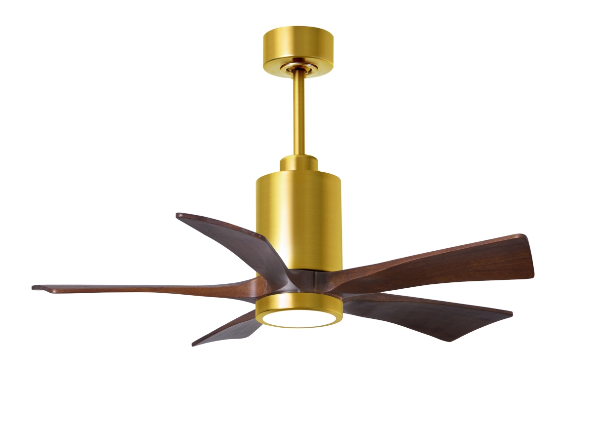 Picture of Atlas PA5-BRBR-WA-42 42 in. Patricia-5 Ceiling Fan with LED Light Kit&#44; Brushed Brass & Walnut Blades