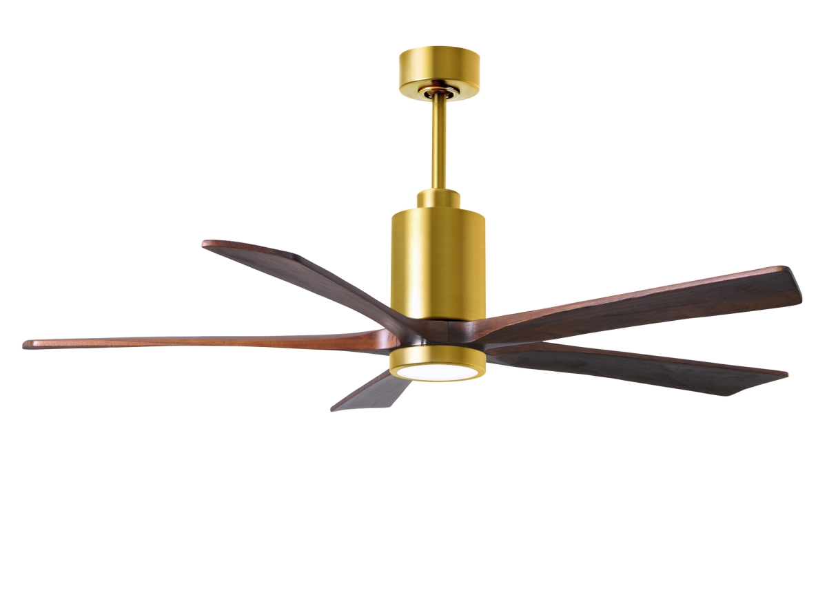 Picture of Atlas PA5-BRBR-WA-60 60 in. Patricia-5 Ceiling Fan with LED Light Kit&#44; Brushed Brass & Walnut Blades