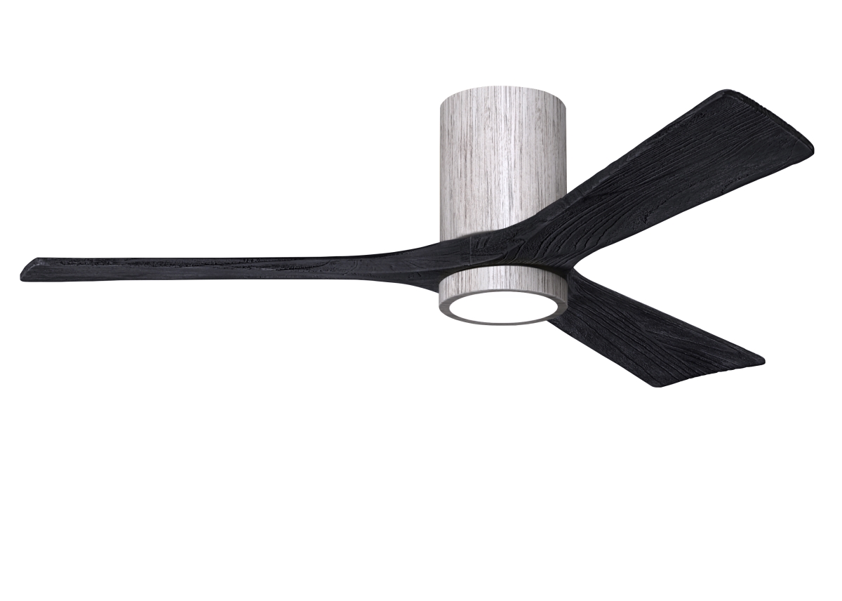 Picture of Atlas IR3HLK-BW-BK-52 52 in. Irene-3HLK Flush Mounted Ceiling Fan with Integrated LED&#44; Barn Wood Tone & Matte Black Blades