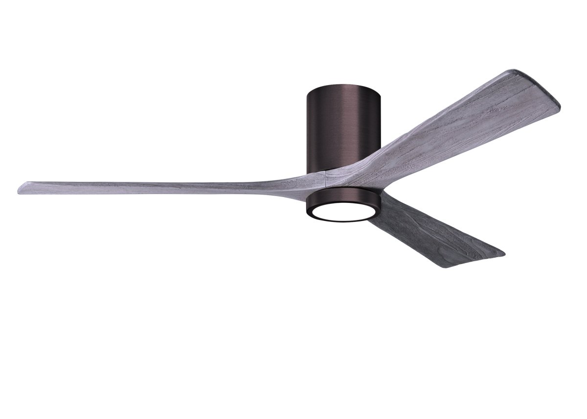 Picture of Atlas IR3HLK-BB-BW-60 60 in. Irene-3HLK Ceiling Mount Three Bladed Paddle Fan with Flush Mount & LED Light Kit&#44; Brushed Bronze & Barn Wood Finish Blade