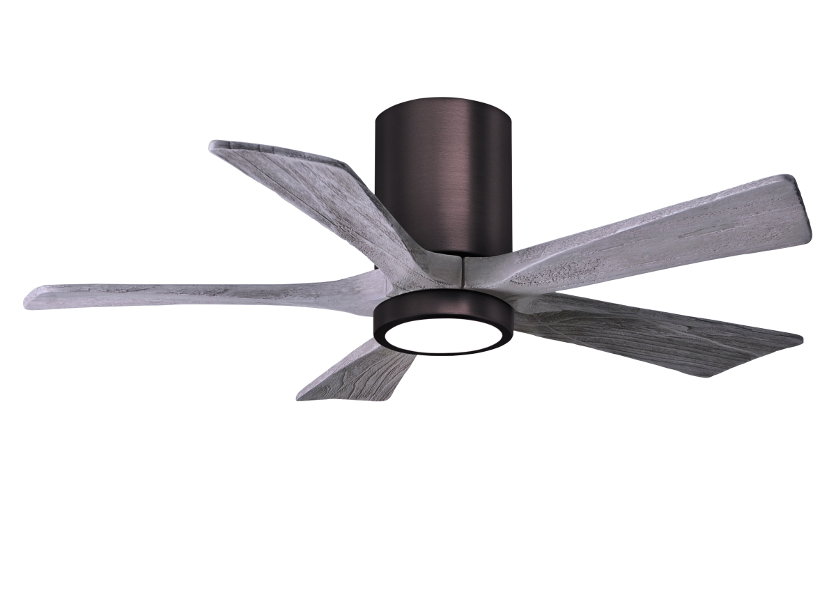 Picture of Atlas IR5HLK-BB-BW-42 42 in. Irene-5HLK Ceiling Mount Five Bladed Paddle Fan with Flush Mounted & LED Light Kit&#44; Brushed Bronze & Barnwood Tone Blades