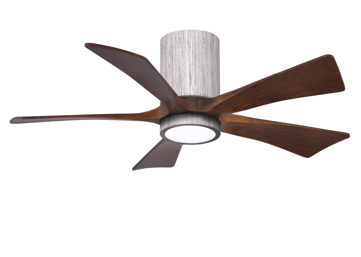 Picture of Atlas IR5HLK-BW-WA-42 42 in. Irene-5HLK Ceiling Mount Five Bladed Paddle Fan with Flush Mounted & LED Light Kit&#44; Barn Wood Tone & Walnut Blades