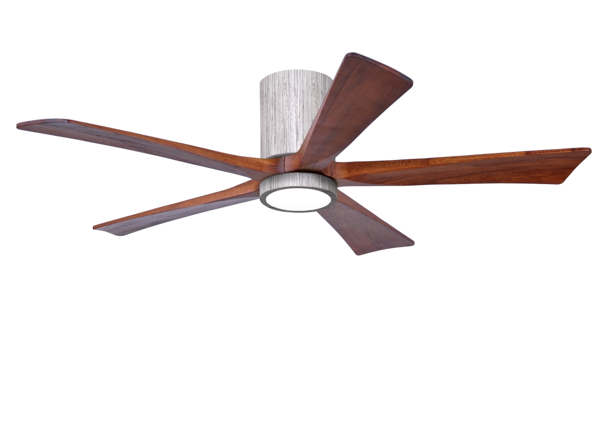 Picture of Atlas IR5HLK-BW-WA-52 52 in. Irene-5HLK Ceiling Mount Five Bladed Paddle Fan with Flush Mounted & LED Light Kit&#44; Barn Wood Tone & Walnut Blades