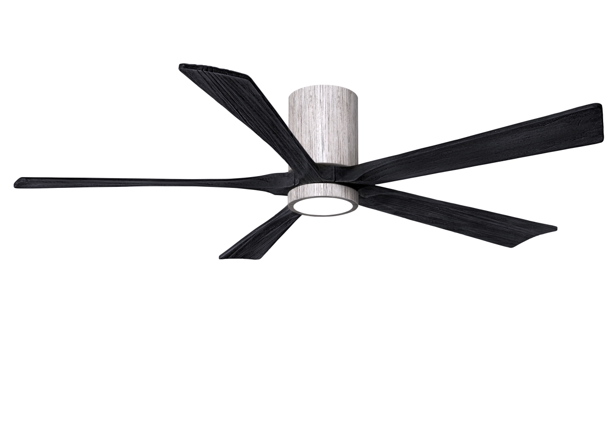 Picture of Atlas IR5HLK-BW-BK-60 60 in. Irene-5HLK Flush Mounted Ceiling Fan with Integrated LED&#44; Barn Wood Tone & Matte Black Blades