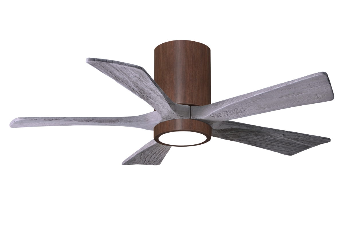 Picture of Atlas IR5HLK-WN-BW-42 42 in. Irene-5HLK Ceiling Mount Five Bladed Paddle Fan with Flush Mounted & LED Light Kit&#44; Walnut Tone & Barn Wood Tone Blades