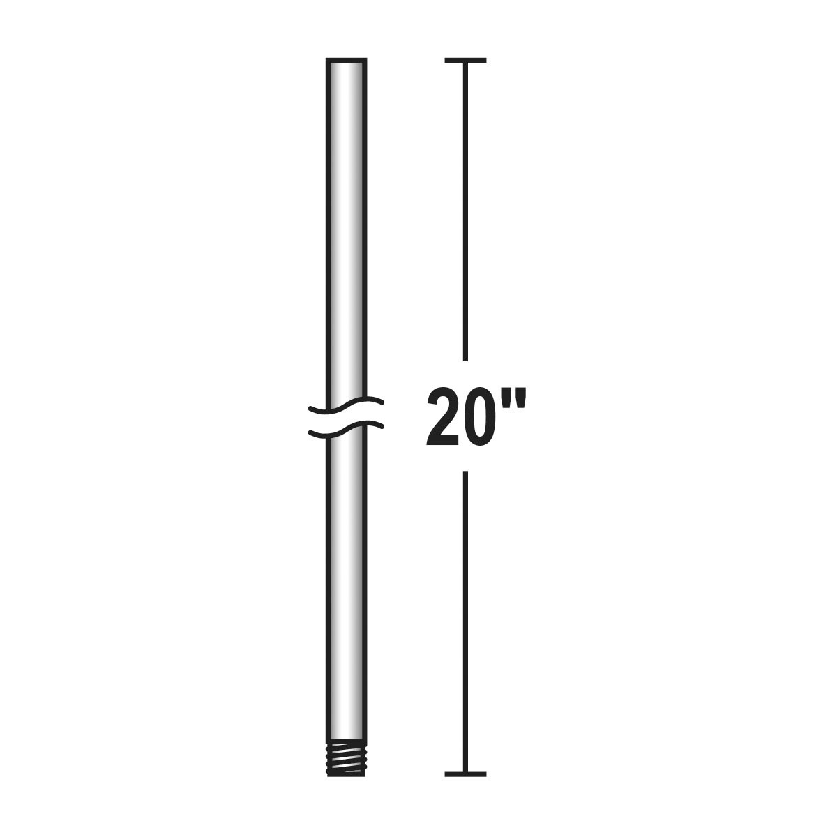Picture of Atlas AT-20DR-MWH 20 in. Atlas Down Rod, Matte White