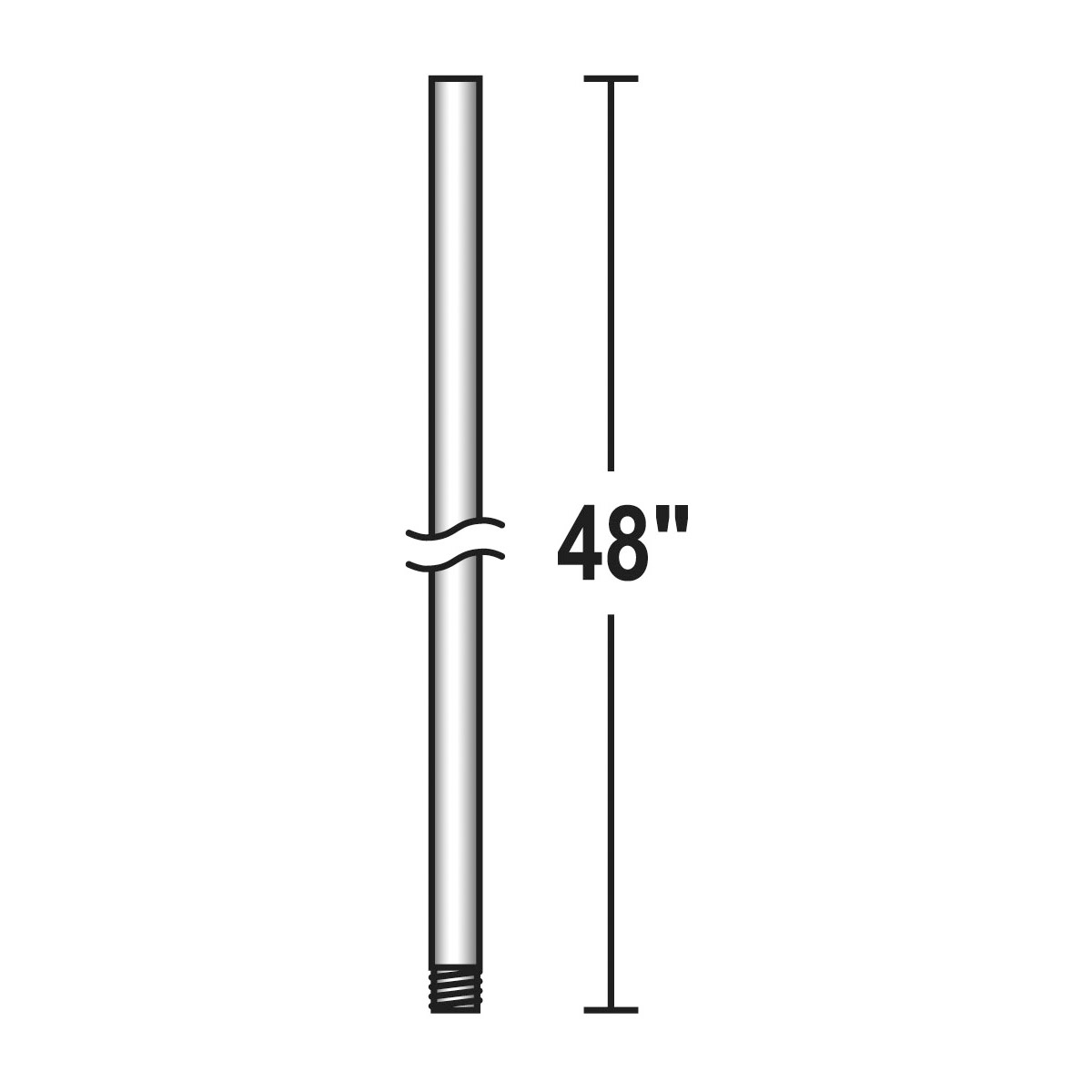 Picture of Atlas AT-48DR-MWH 48 in. Atlas Down Rod, Matte White