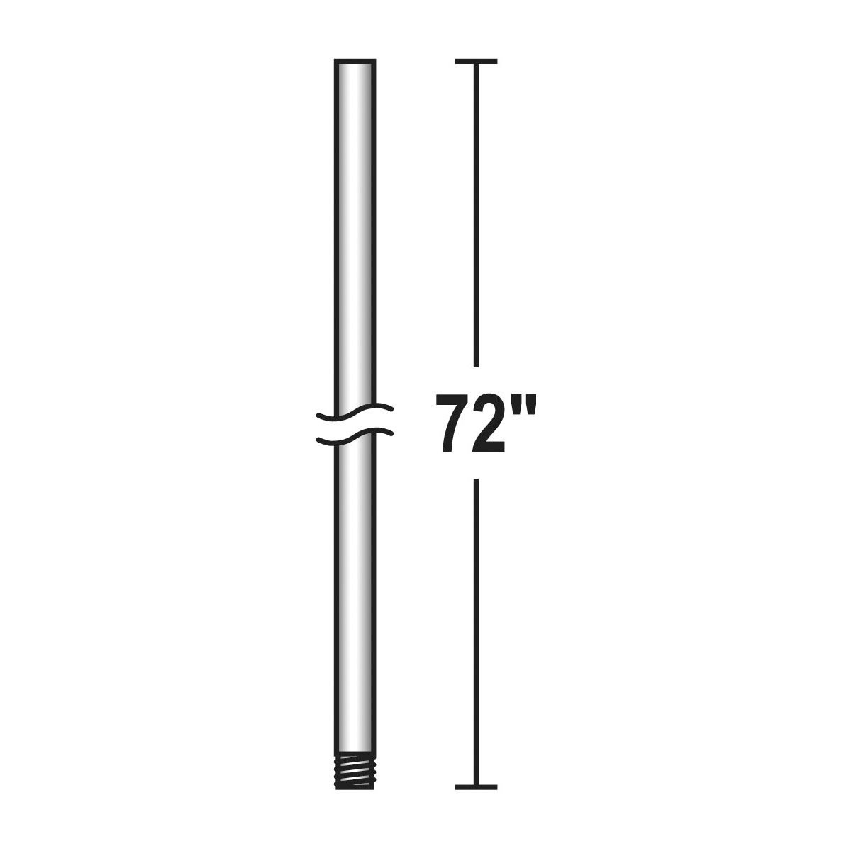 Picture of Atlas AT-72DR-MWH 72 in. Atlas Down Rod, Matte White