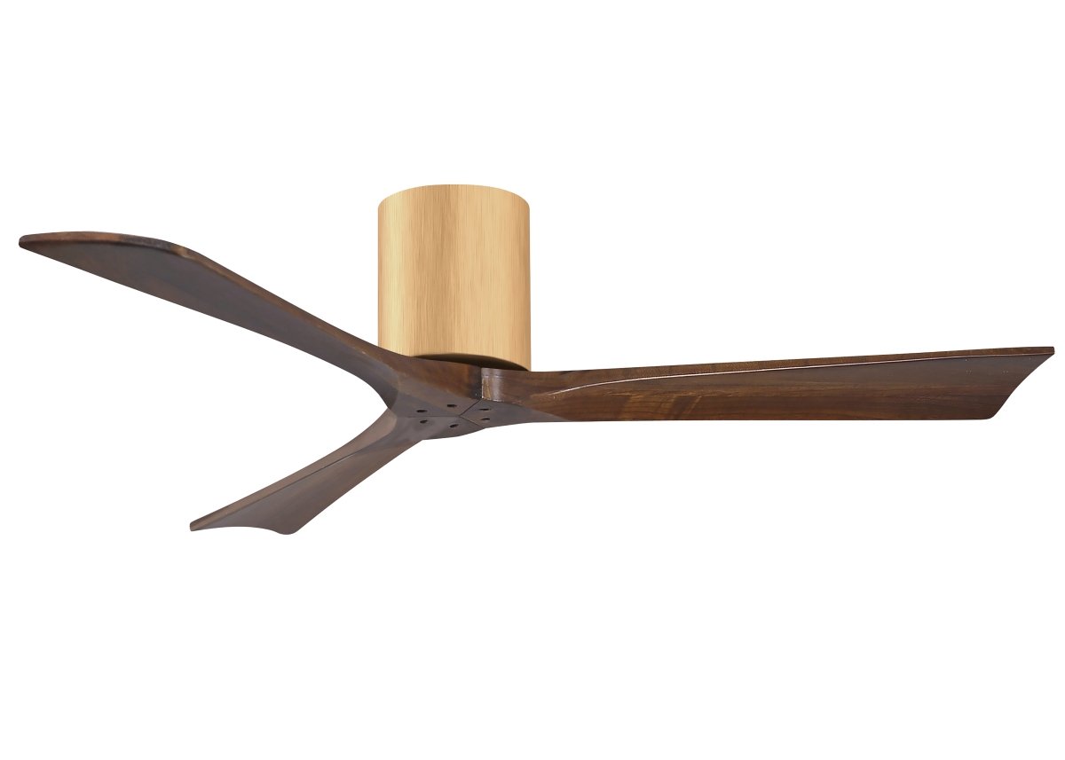 Picture of Atlas IR3H-LM-WA-52 Irene-3H Three-Blade Flush Mount Paddle Fan with Walnut Tone Blades&#44; Brushed Brass