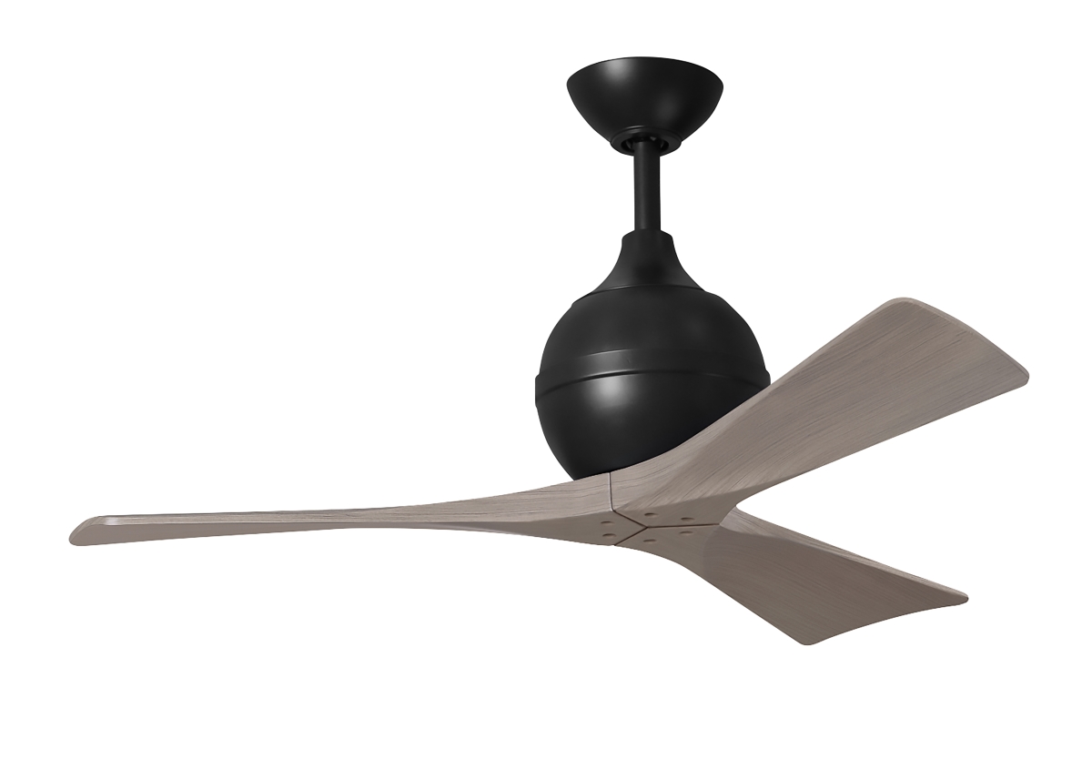 Picture of Atlas IR3-BK-GA-42 42 in. Irene-3 Three-Blade Paddle Fan with Gray Ash Tone Blades&#44; Matte Black