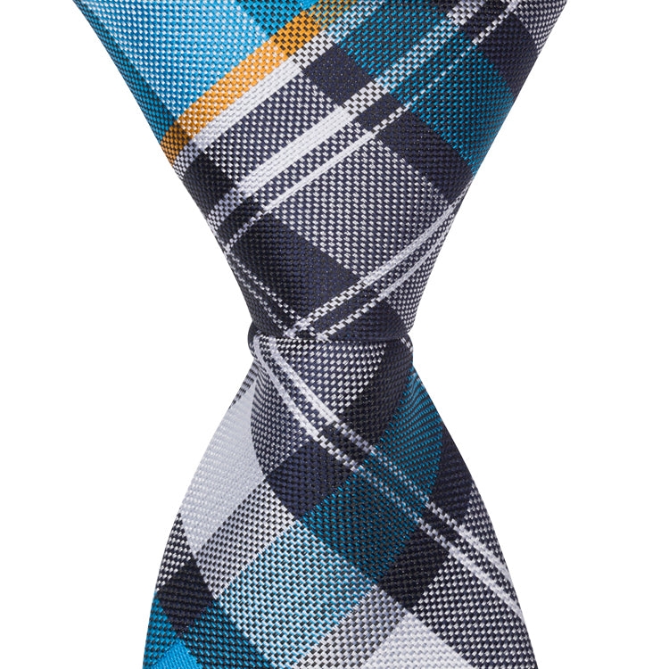 06302 B22 - Blue/Gray Plaid w/Orange Stripe - Standard Width - Adult