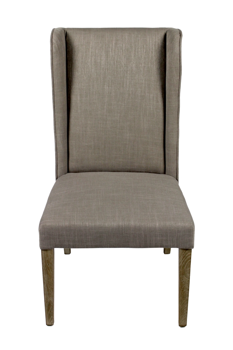 Grey Side Chair with Wood Legs