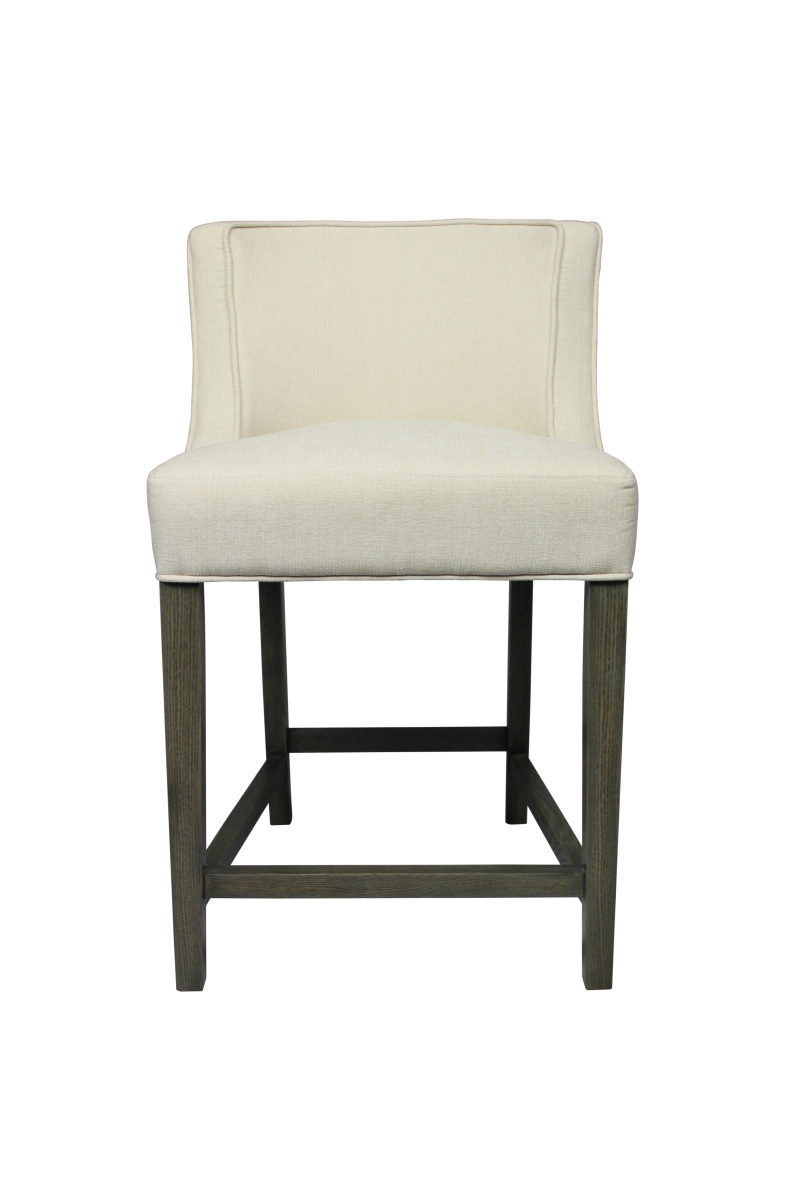 88011076 Ivory Counter Stool with Wood Legs