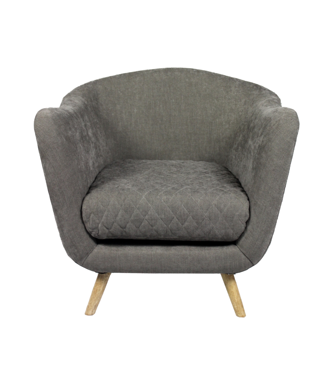88023014 Grey Armless Chair with Iron Frame, Black