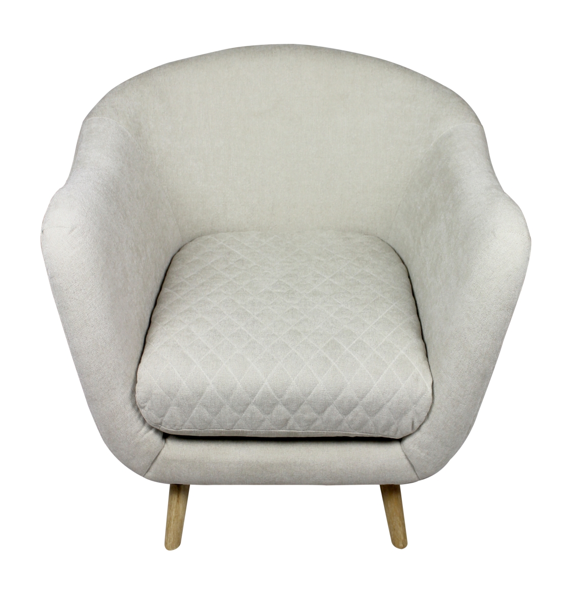 88023015 Ivory Armless Chair with Iron Frame, Black