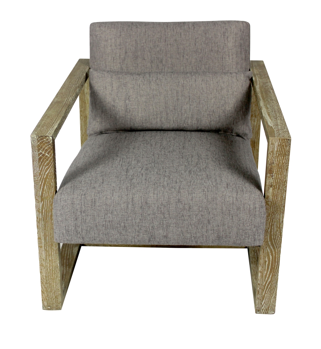 88023017 Grey Arm Chair with Solid Oak Frame