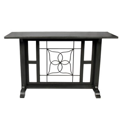 59005002 Eaton Console Table in Solid Wood with Decorative Iron Grill