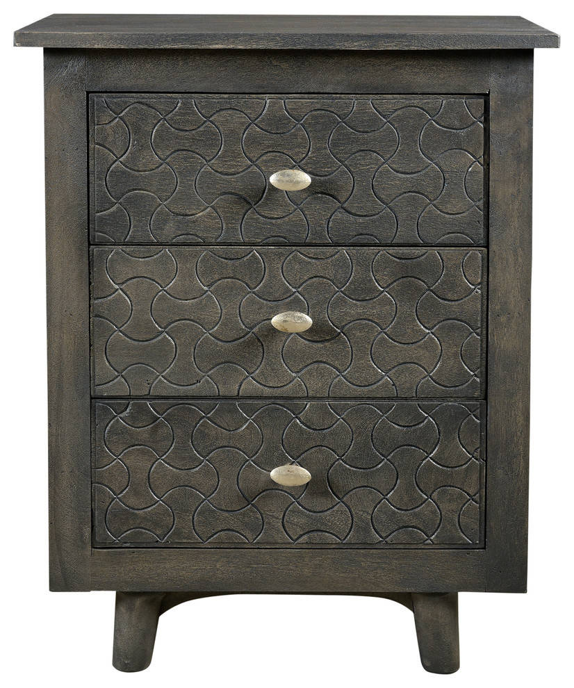 24014004 Gridley 3 Drawer Nightstand -  Gray Wash