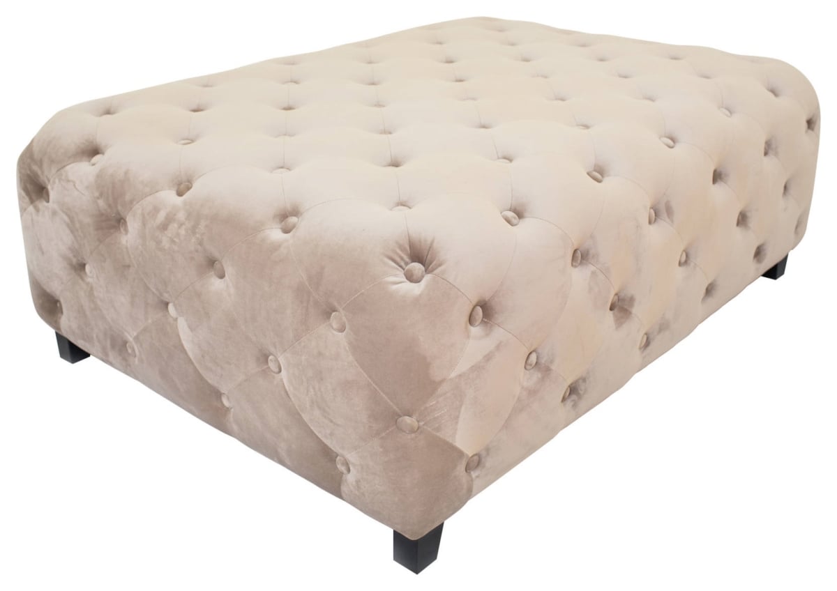 Tufted Cocktail Table - Beige - Large - Elegant Upholstered Design
