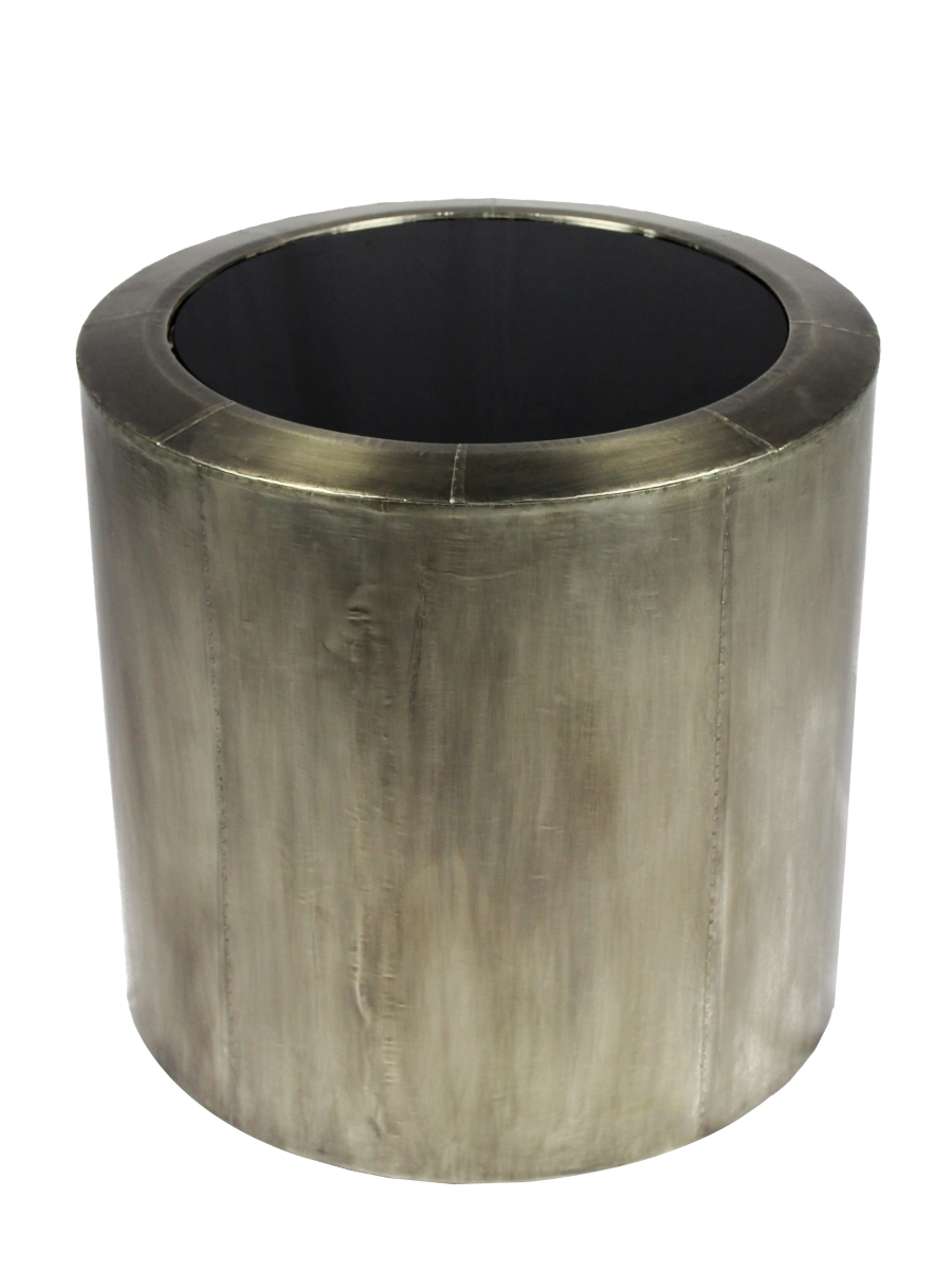 Aldrin End Table, Tone with Glass Top - Silver & Black