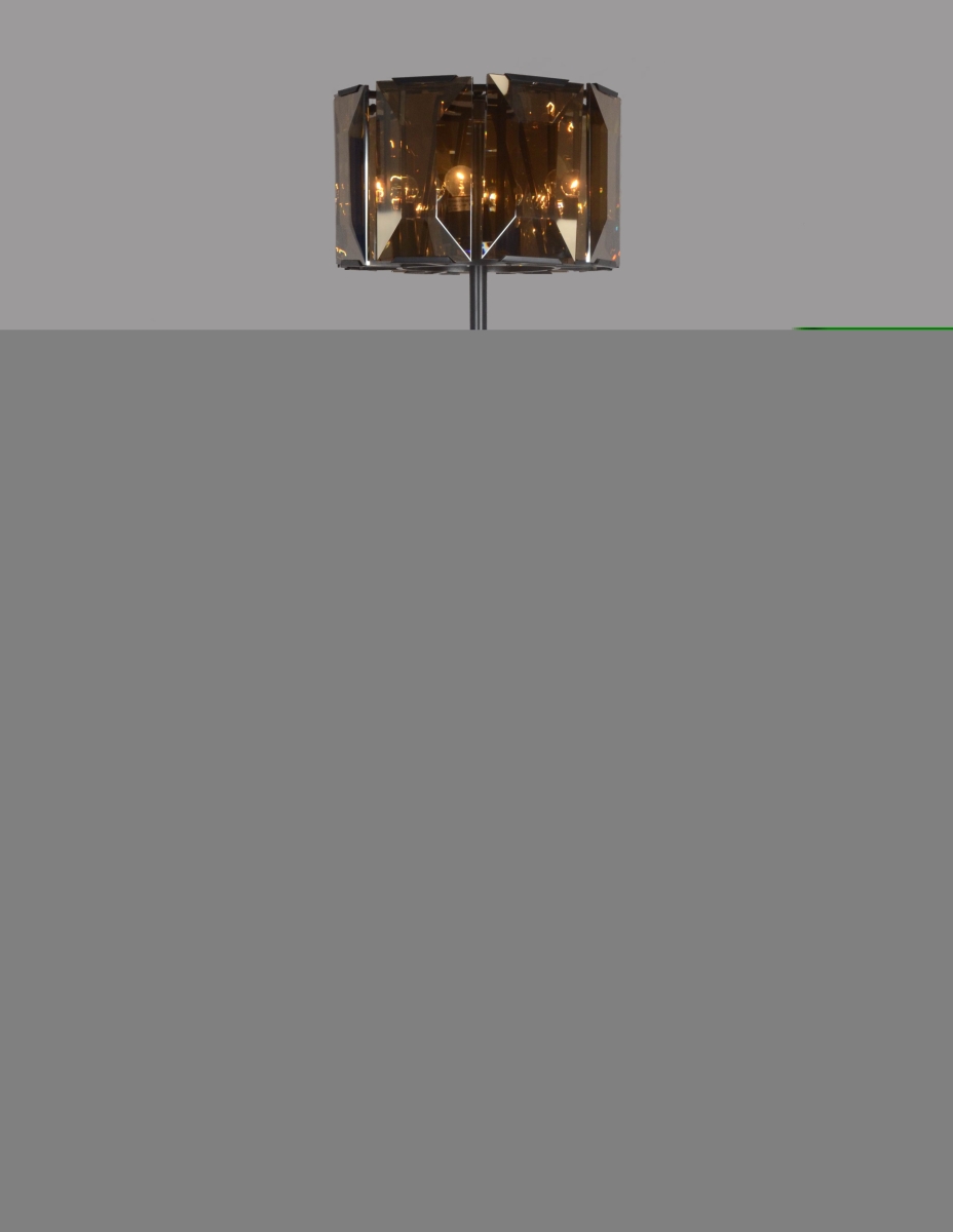 Eva Floor Lamp in Antique Bronze Metal Finish w/Amber Finished Glass