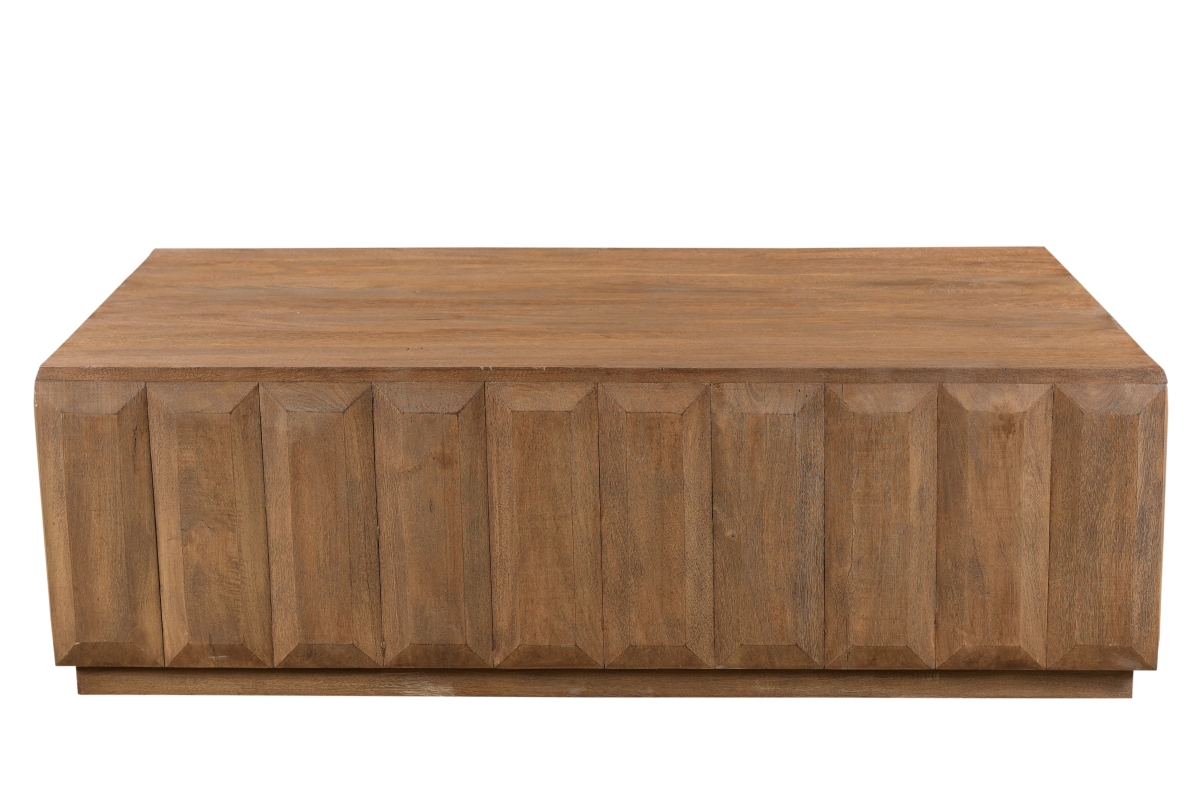 Cantu Cocktail Table - Sandblasted Walnut Finish - 60in. W x 36in. D x 18in. H - Solid Mango Wood