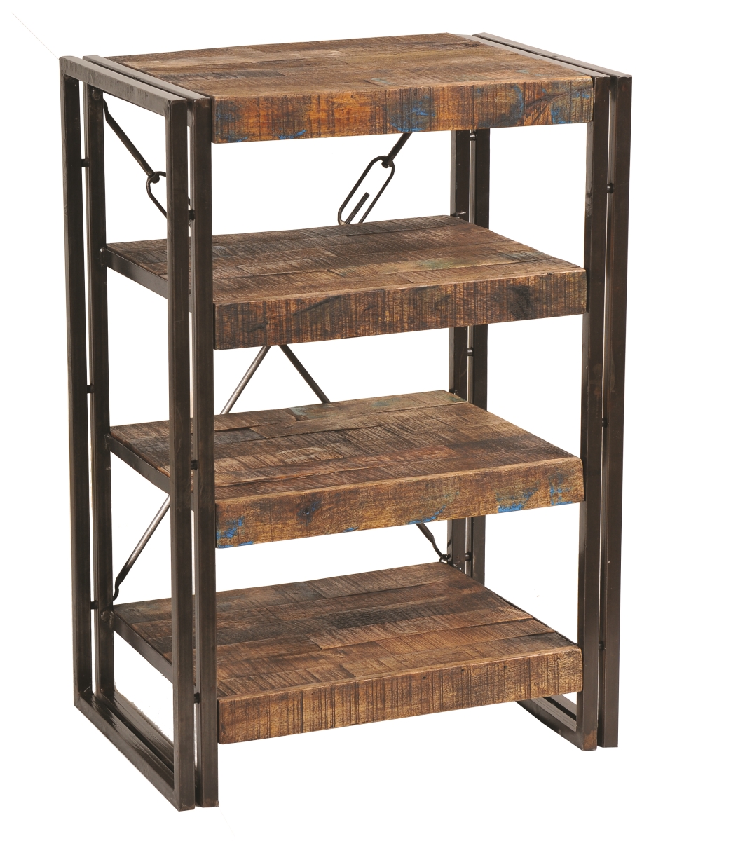 Allison Occasional Table - Walnut Distressed - 22in. W x 16in. D x 32in. H - Industrial Style