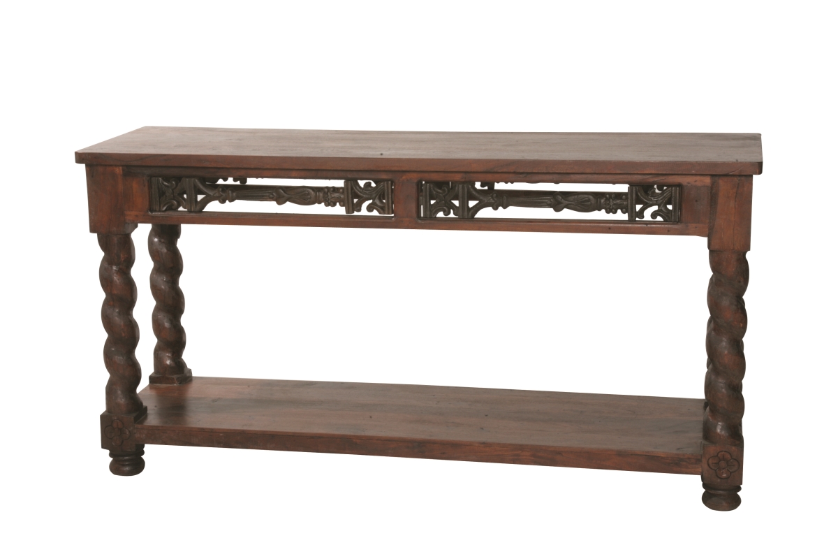 Babylon Sofa Table - Distressed Finish - 60in. W x 18in. D x 31in. H - Solid Acacia Wood
