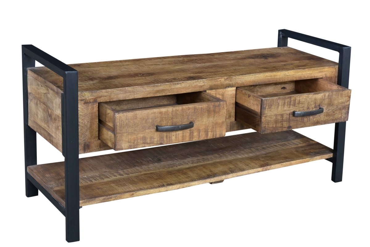 71018003 Shah 2 Drawer Media Bench