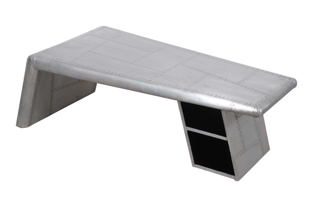 57003005 Pilot 2 Shelf Cocktail Table, Silver