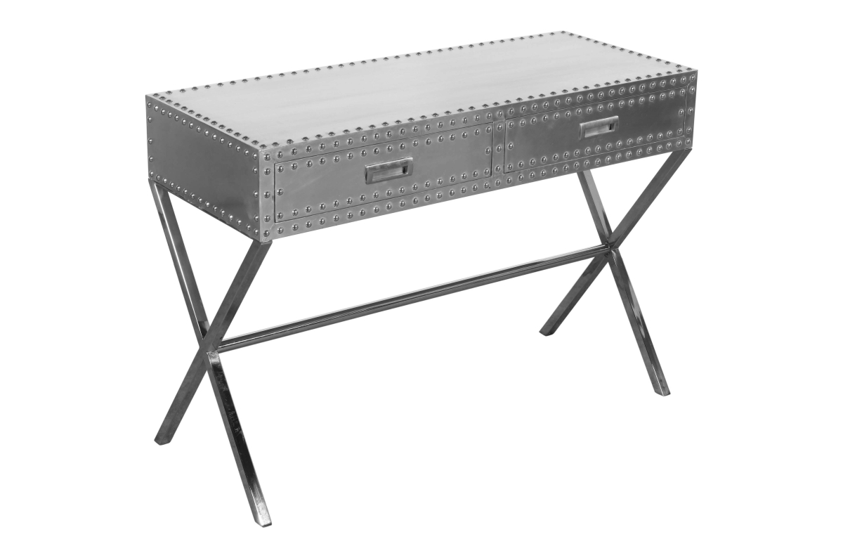 57005002 Pilot 2-Drawer Console Table, Silver