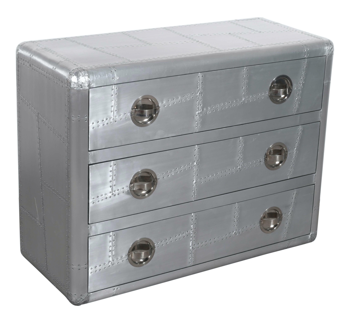 Pilot 3-Drawer Chest, Silver