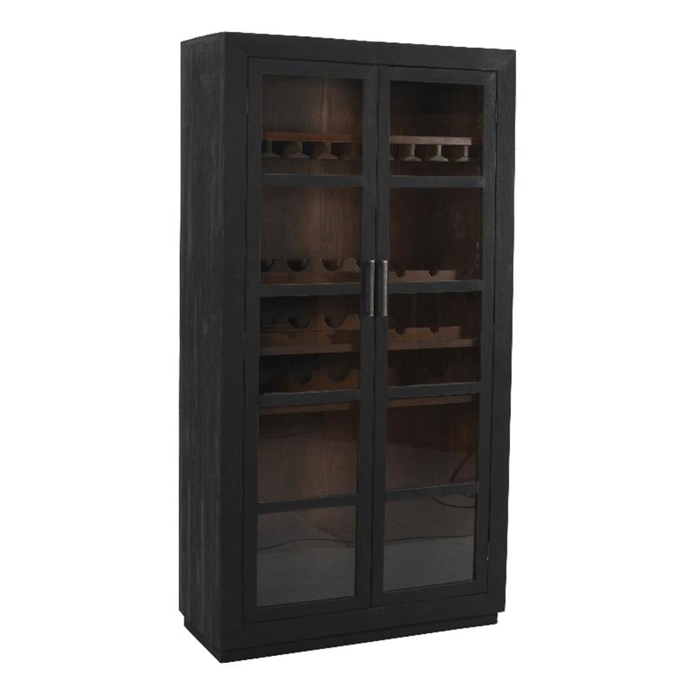95120002 Fernious Tall Wine Cabinet, Dark Gray