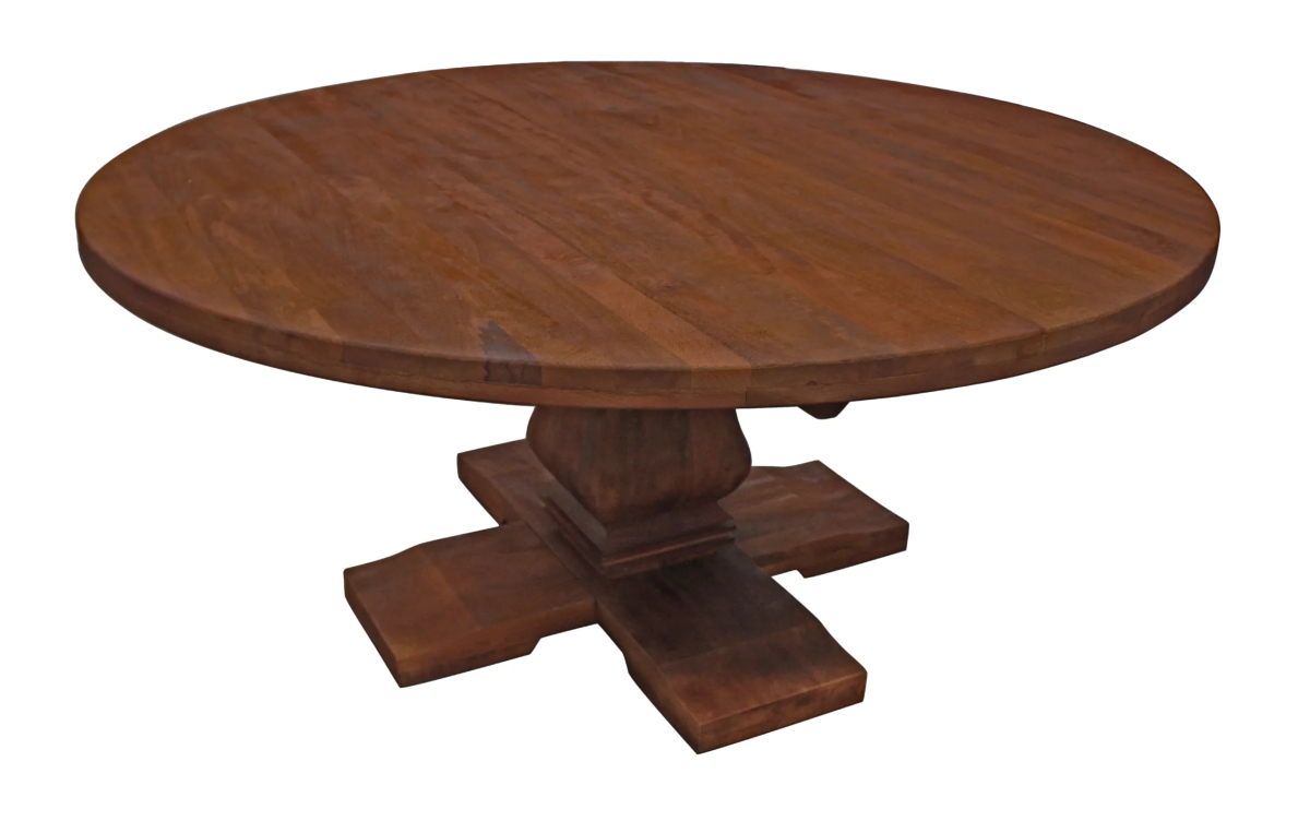 78102005 58 in. Benedict Round Dining Table - Brown