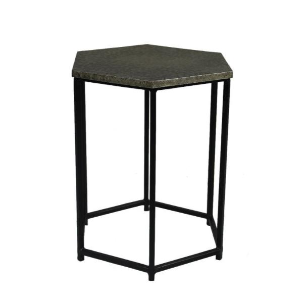 82004011 Orlando Occasional Table Brass - Silver & Black